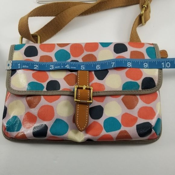 Fossil Coated Polka Dot Crossbody Purse. P75 - Picture 9 of 10